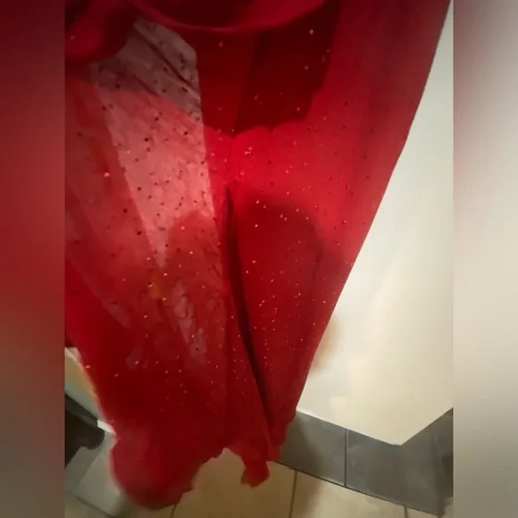 St. John Evening By Marie Gray Santana Long Dress with Paillettes and Scarf - Picture 15 of 15